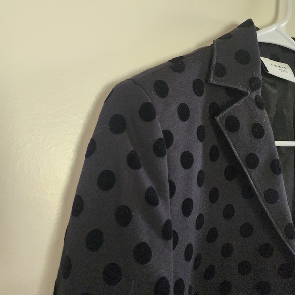 Akris Punto Black Velvet Polka Dot Blazer Jacket Size 10 - Picture 9 of 16